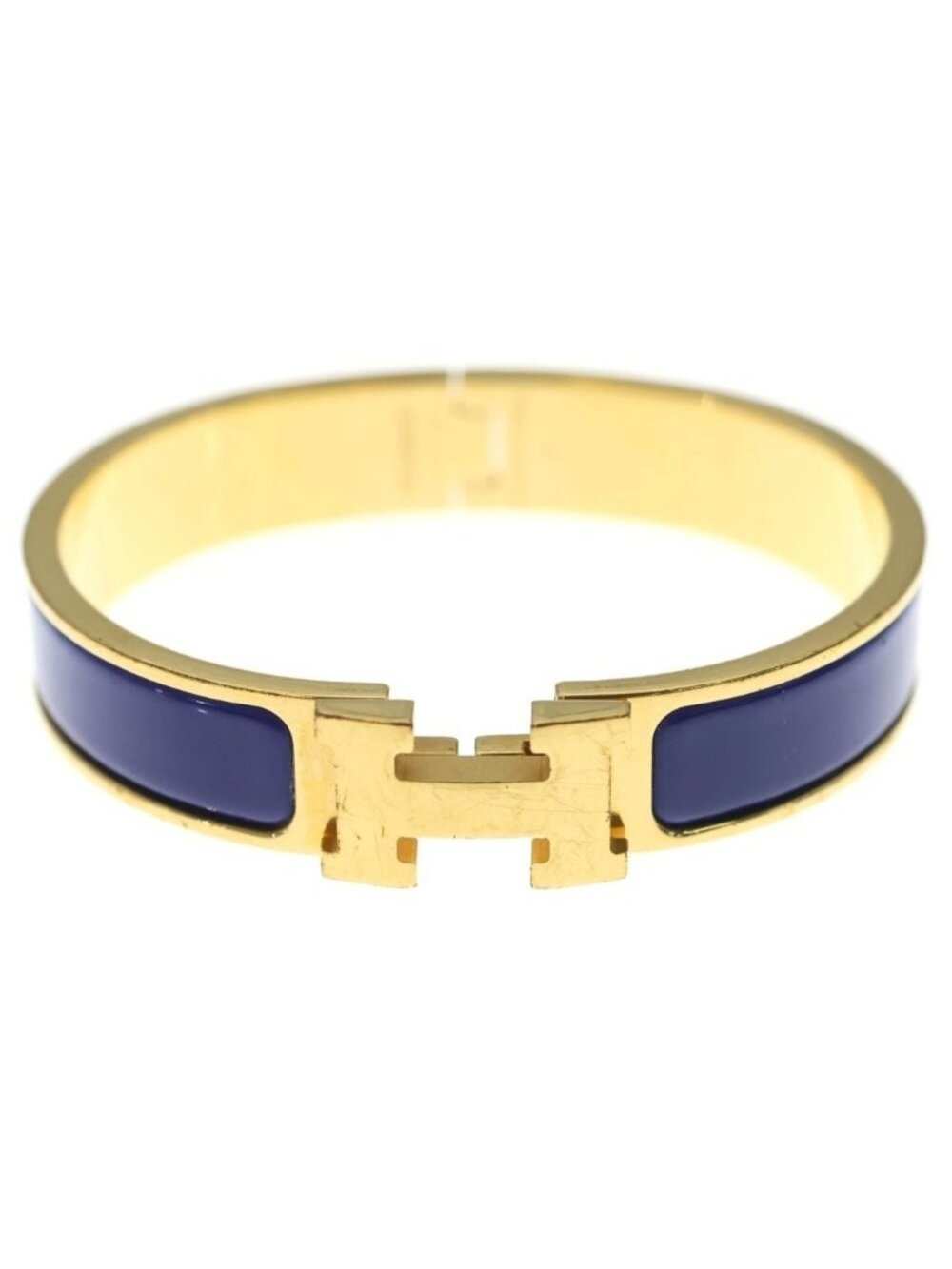 Hermes Clic H Clac PM Bangle Bracelet Gold Blue